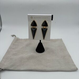 Kendra Scott Golden Onyx in Vintage Gold Earrings